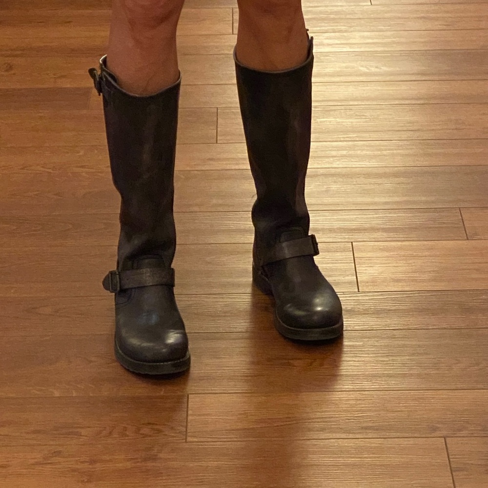 Women's Frye Veronica Slouch Boots Black Leather size 9